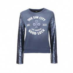 Maglione in cotone blu - L