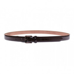 Cintura Cintura con logo in pelle marrone - 75 CM / 30 INCHES