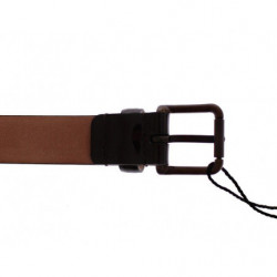 Cintura Cintura con logo in pelle marrone - 75 CM / 30 INCHES