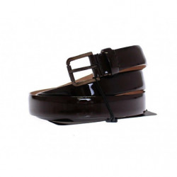 Cintura Cintura con logo in pelle marrone - 95 CM / 38 INCHES