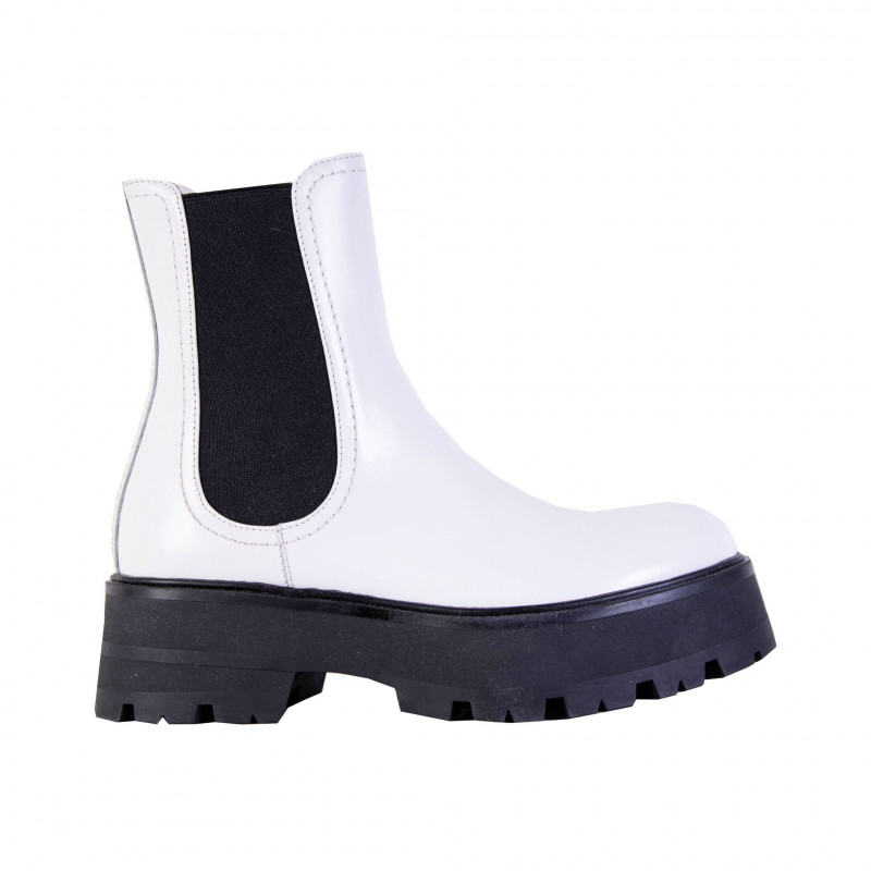 Stivaletti Chelsea in pelle bianca e nera - EU36.5/US6.5