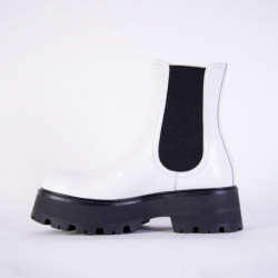 Stivaletti Chelsea in pelle bianca e nera - EU36.5/US6.5
