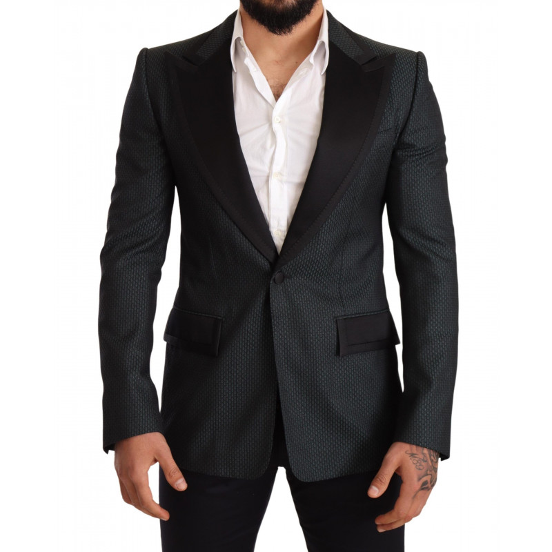 Blazer giacca cappotto slim fit verde nero - IT48 - M