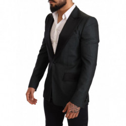 Blazer giacca cappotto slim fit verde nero - IT48 - M