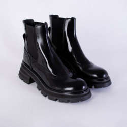 Stivaletti Chelsea in pelle nera - EU38/US8