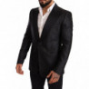 Blazer da smoking con giacca slim nera metallizzata - IT50 - L