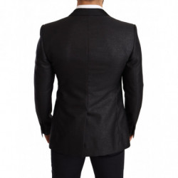 Blazer da smoking con giacca slim nera metallizzata - IT50 - L