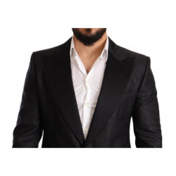 Blazer da smoking con giacca slim nera metallizzata - IT50 - L