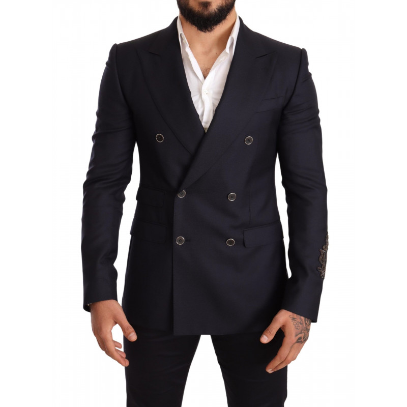 Giacca SICILIA vestibilità slim in cashmere blu seta - IT48 - M