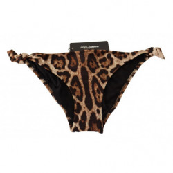 Costume da bagno fondo bikini marrone stampa leopardata - IT4 - L