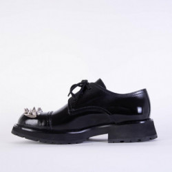 Scarpe derby in pelle nera con borchie - EU41/US8