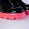 Stivaletti Chelsea in pelle nera con suola rosa fluo - EU37/US7
