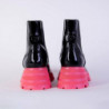 Stivaletti Chelsea in pelle nera con suola rosa fluo - EU37/US7