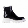 Stivaletti Chelsea in pelle nera con suola bianca - EU37/US7