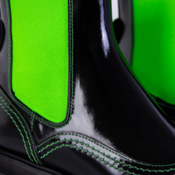 Stivaletti Chelsea con inserti fluo in pelle nera - EU37.5/US7.5