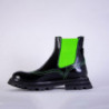Stivaletti Chelsea con inserti fluo in pelle nera - EU37.5/US7.5