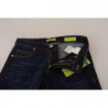 Jeans skinny in denim a vita bassa in cotone blu scuro - W30