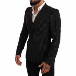 Blazer cappotto slim fit a righe bianche nere - IT48 - M
