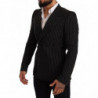Blazer cappotto slim fit a righe bianche nere - IT48 - M