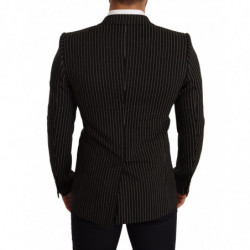 Blazer cappotto slim fit a righe bianche nere - IT48 - M