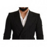 Blazer cappotto slim fit a righe bianche nere - IT48 - M