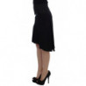 Gonna dritta elasticizzata in cotone blu nero - IT42-M
