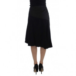 Gonna dritta elasticizzata in cotone blu nero - IT42-M