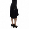 Gonna dritta elasticizzata in cotone blu nero - IT42-M