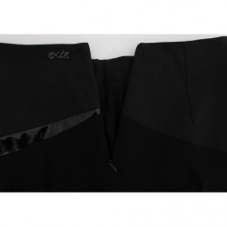 Gonna dritta elasticizzata in cotone blu nero - IT42-M