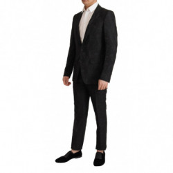 Abito MARTINI formale in broccato nero a 2 pezzi - IT46 - S