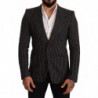 Blazer cappotto slim fit in lana a righe nere - IT48 - M