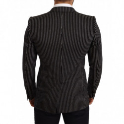 Blazer cappotto slim fit in lana a righe nere - IT48 - M