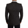 Blazer cappotto slim fit in lana a righe nere - IT48 - M