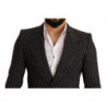Blazer cappotto slim fit in lana a righe nere - IT48 - M