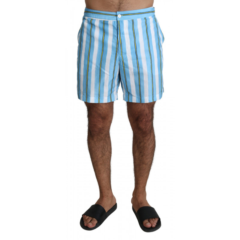 Pantaloncini da bagno da uomo beachwear a righe blu - IT7 - XL