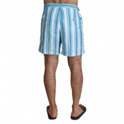 Pantaloncini da bagno da uomo beachwear a righe blu - IT7 - XL