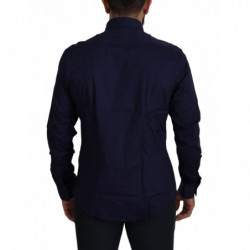 Camicia di tendenza per abito formale in cotone blu scuro - IT42 - XL