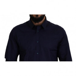 Camicia di tendenza per abito formale in cotone blu scuro - IT42 - XL
