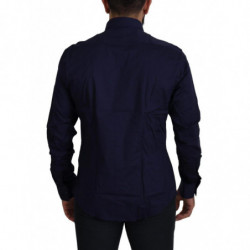 Camicia di tendenza per abito formale in cotone blu scuro - IT42 - XL