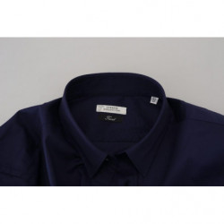 Camicia di tendenza per abito formale in cotone blu scuro - IT42 - XL