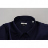 Camicia di tendenza per abito formale in cotone blu scuro - IT42 - XL