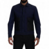 Camicia casual maniche lunghe colletto cotone blu scuro - IT48 - M