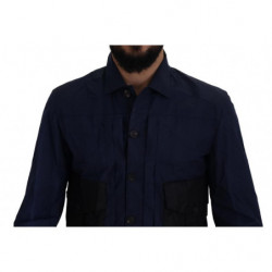 Camicia casual maniche lunghe colletto cotone blu scuro - IT48 - M
