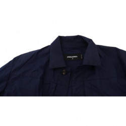 Camicia casual maniche lunghe colletto cotone blu scuro - IT48 - M