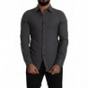 Camicia da uomo casual in cotone grigio scuro - IT44 - XS