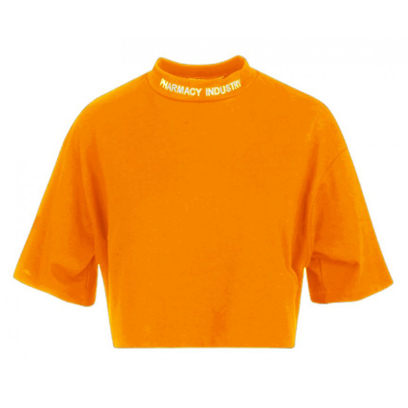 Top e maglietta in cotone arancione - S