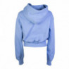Felpa cropped in cotone azzurro - L