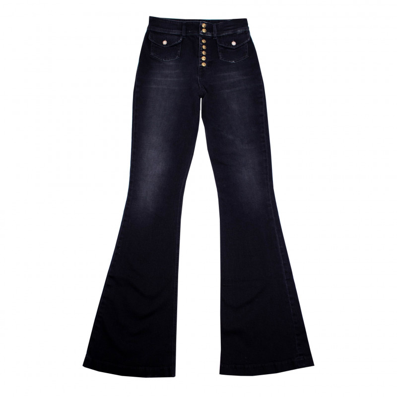 Jeans svasati in denim di cotone blu - W29 - IT43