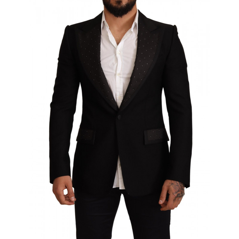 Giacca blazer con cappotto slim fit in lana nera - IT48 - M