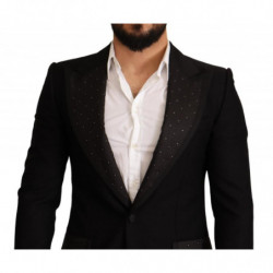 Giacca blazer con cappotto slim fit in lana nera - IT48 - M